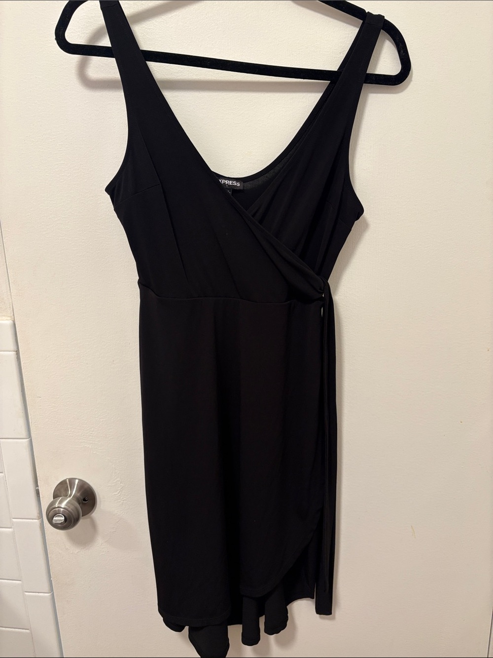 Express Black Hi-Low Wrap Dress